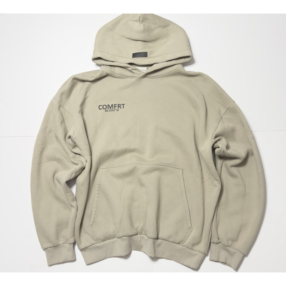 CMFRT Heavyweight Men's Hoodie Sweatshirt Size 2XL Weighted Hoodie Patch Beige